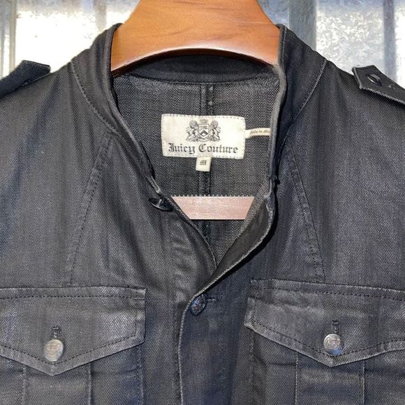 Vintage juicy couture men’s military style denim jacket - Picture 9 of 11